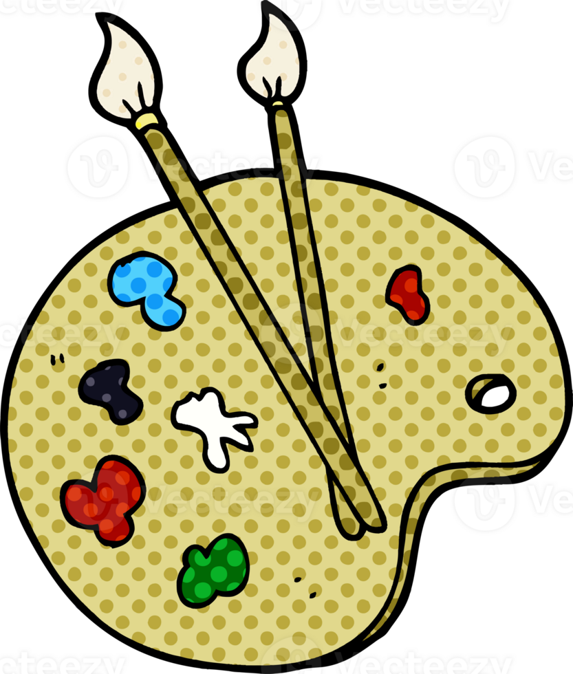 cartoon doodle artist palette png