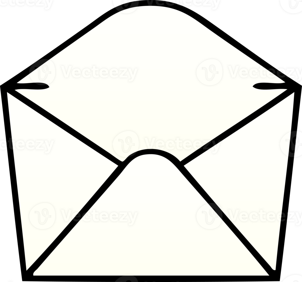 gradient shaded quirky cartoon envelope png