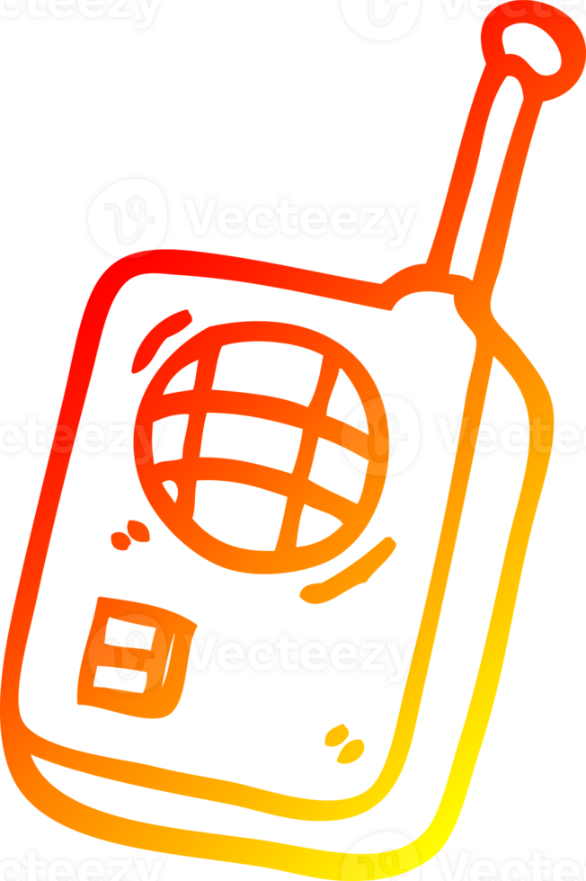 warm gradient line drawing of a cartoon walkie talkie png