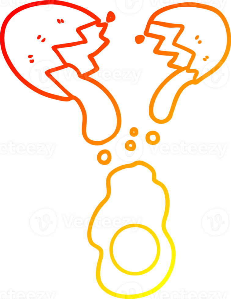 calentar degradado línea dibujo de un Fresco agrietado huevo png
