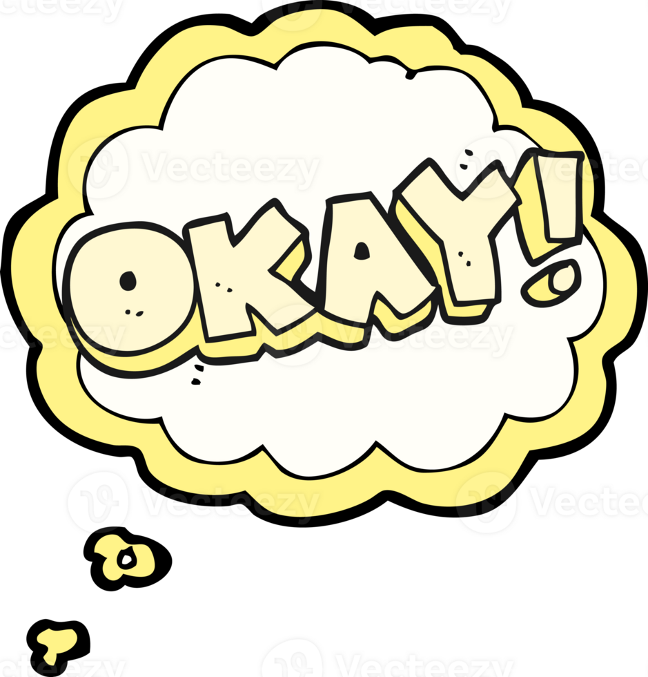 hand drawn thought bubble cartoon okay symbol png
