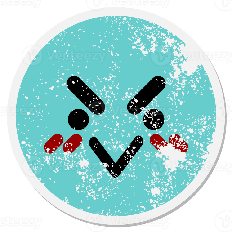 annoyed bird face circular sticker png