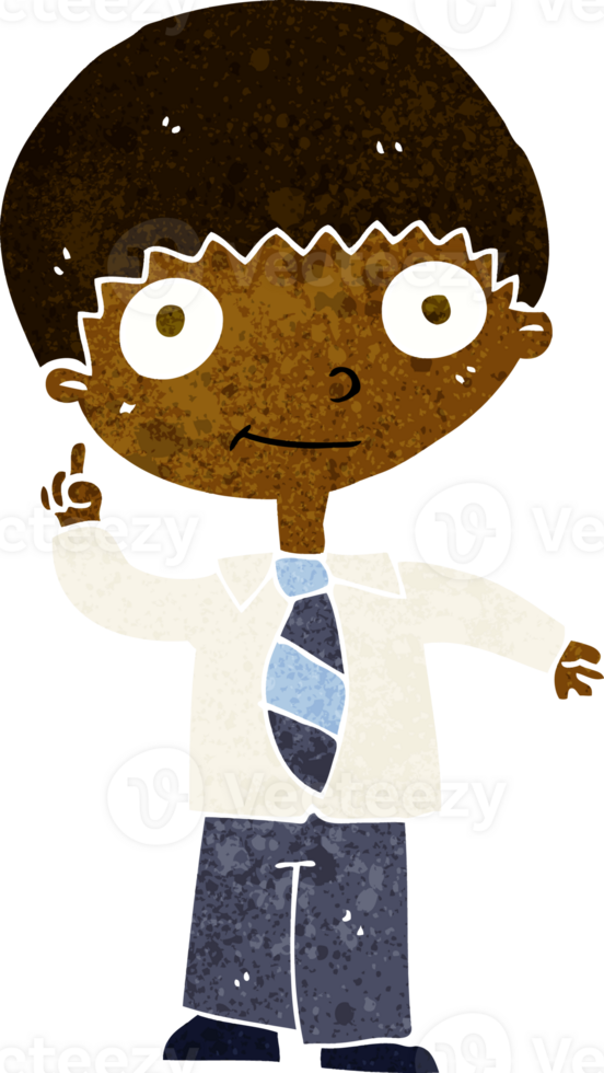 cartoon school boy with idea png