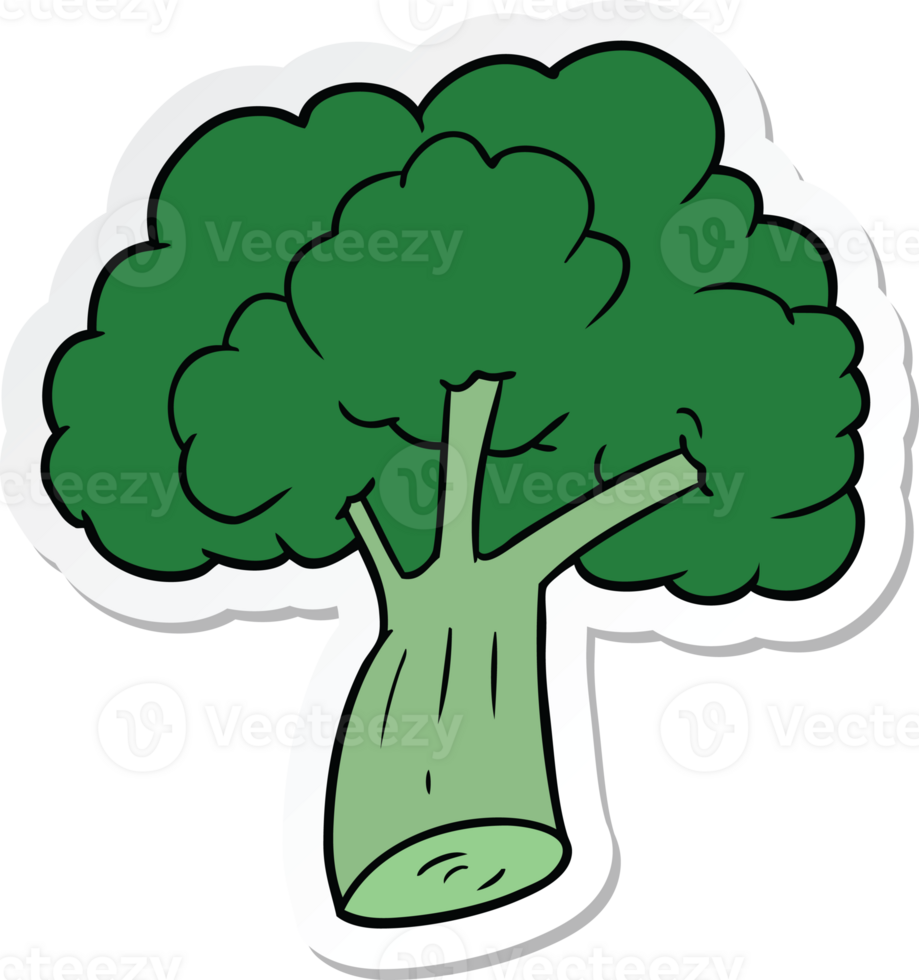 sticker of a cartoon broccoli png