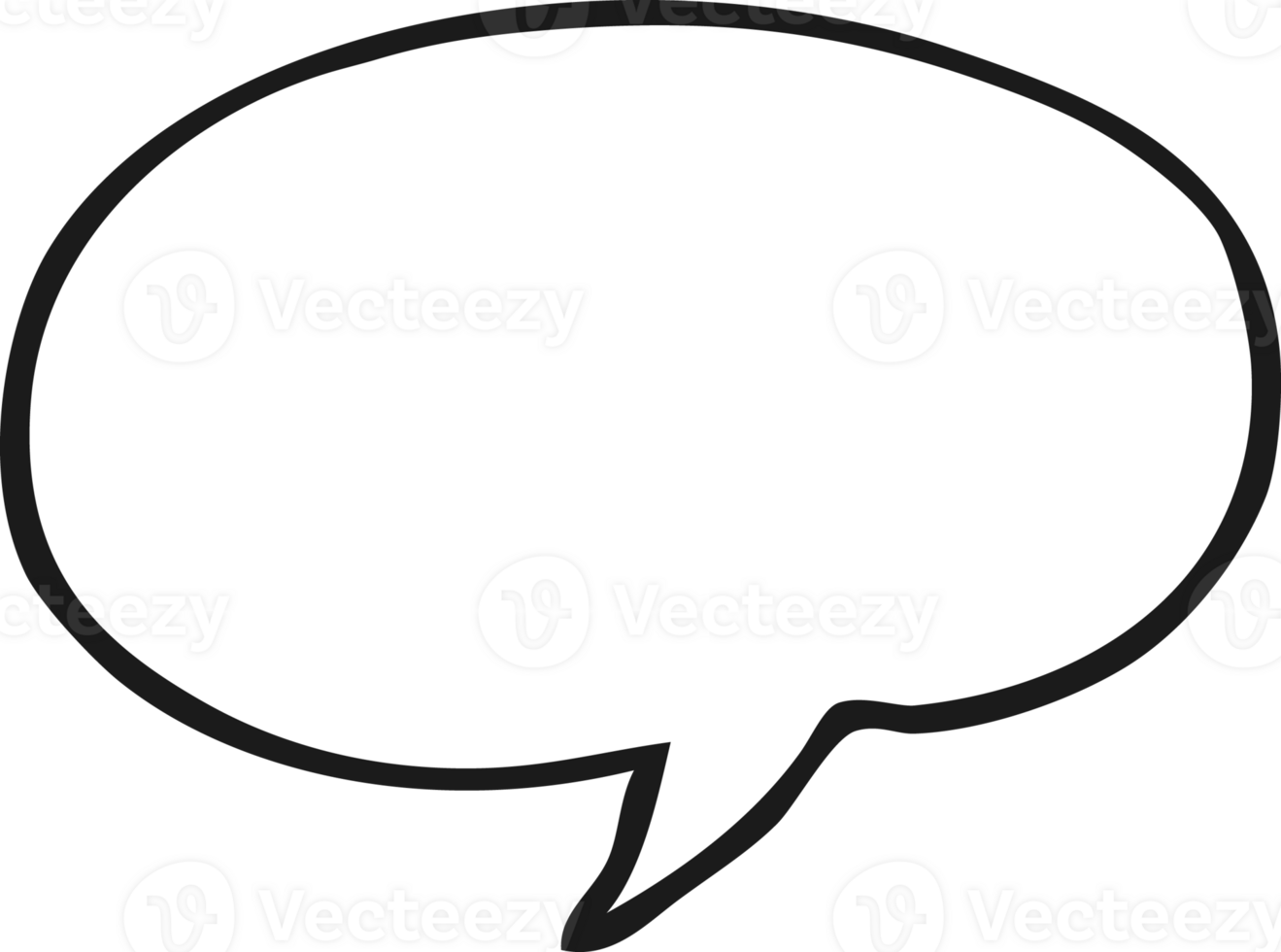 hand drawn black and white cartoon speech bubble png