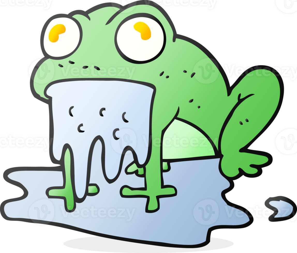 hand drawn cartoon gross little frog png