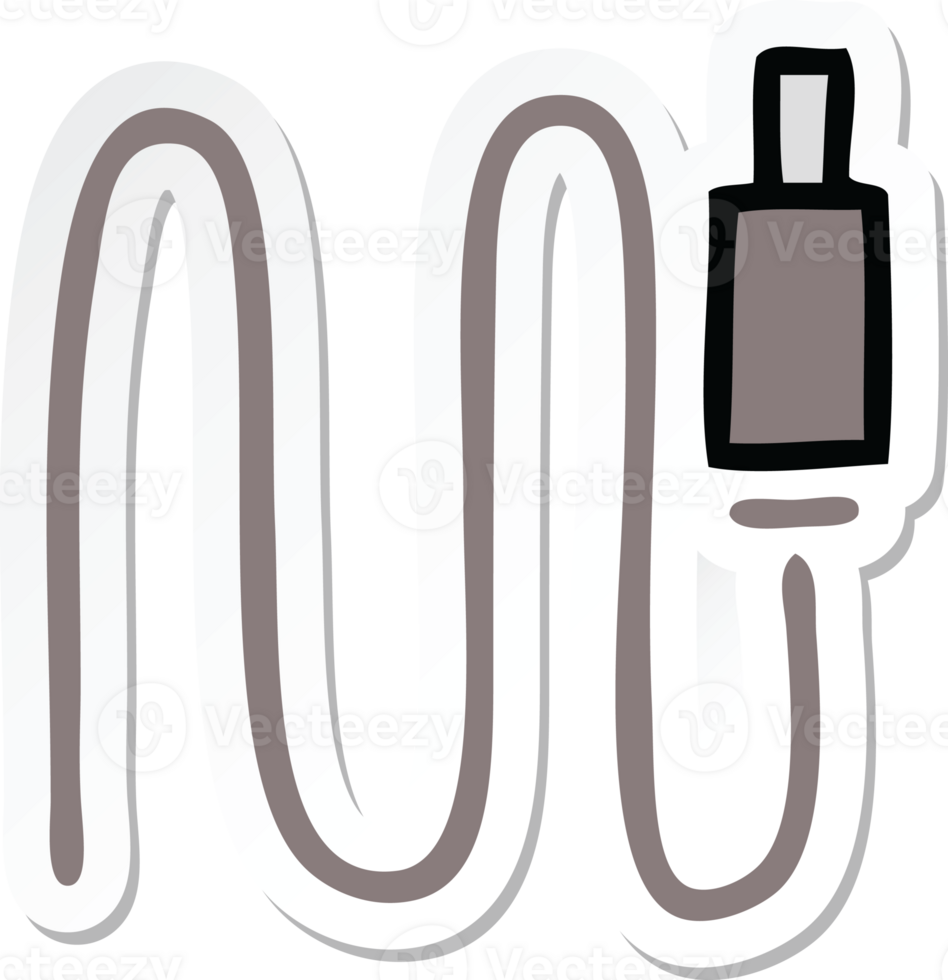 sticker of a cute cartoon audio wire png