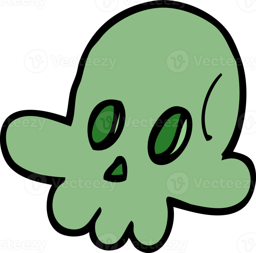 cartoon doodle halloween skull png