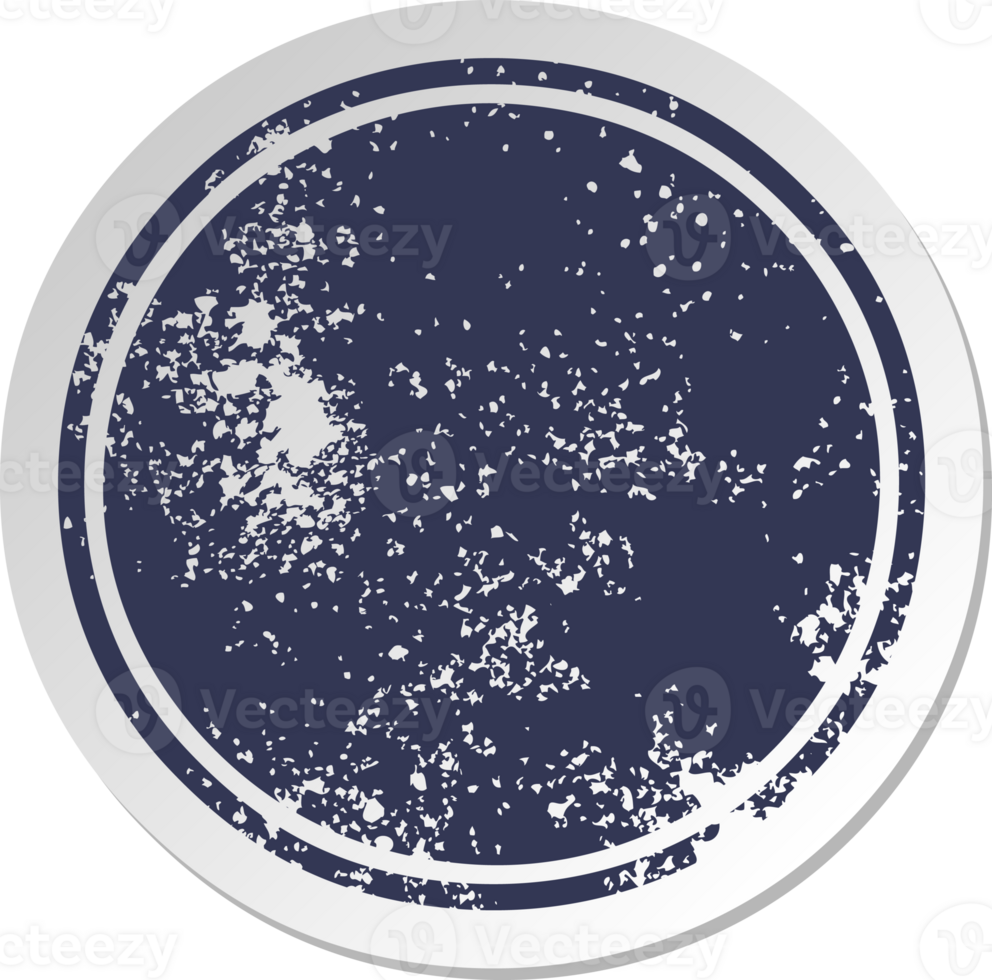 distressed old cartoon sticker of a full moon png