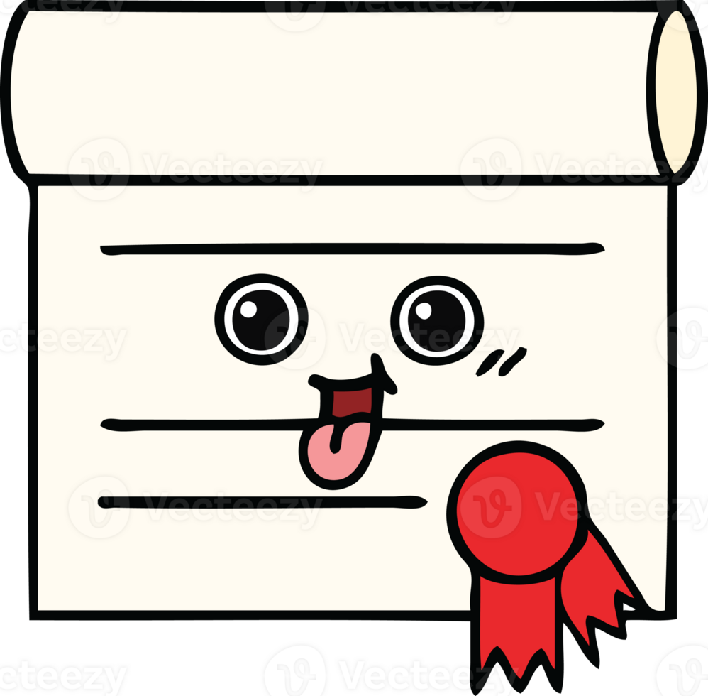cute cartoon of a certificate png