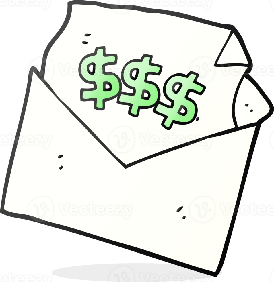 hand drawn cartoon bill letter png