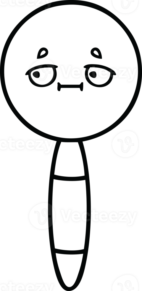 line drawing cartoon of a magnifying glass png