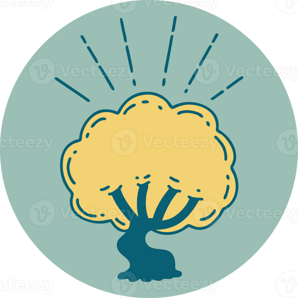 icon of a tattoo style tree png