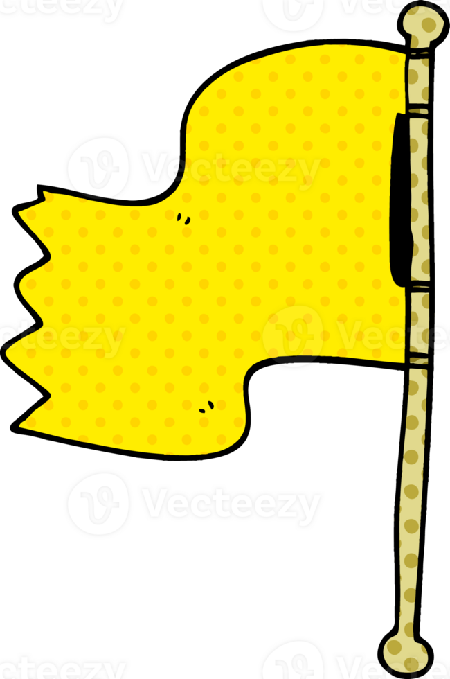 cartoon doodle waving flag png