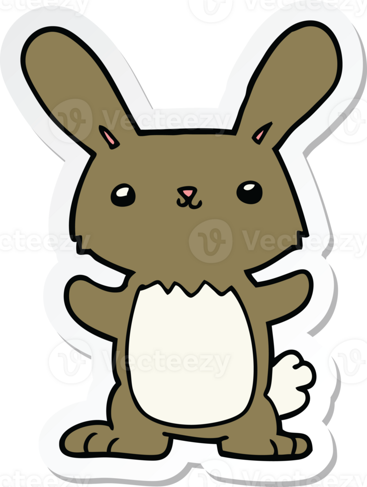 sticker of a cute cartoon rabbit png