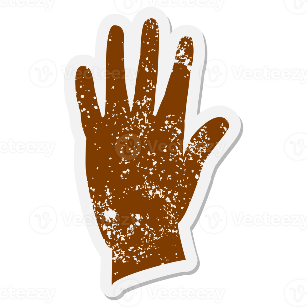 open hand grunge sticker png