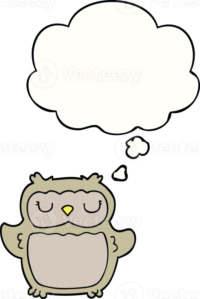 cartoon owl with thought bubble png