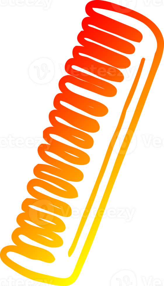 warm gradient line drawing of a cartoon comb png