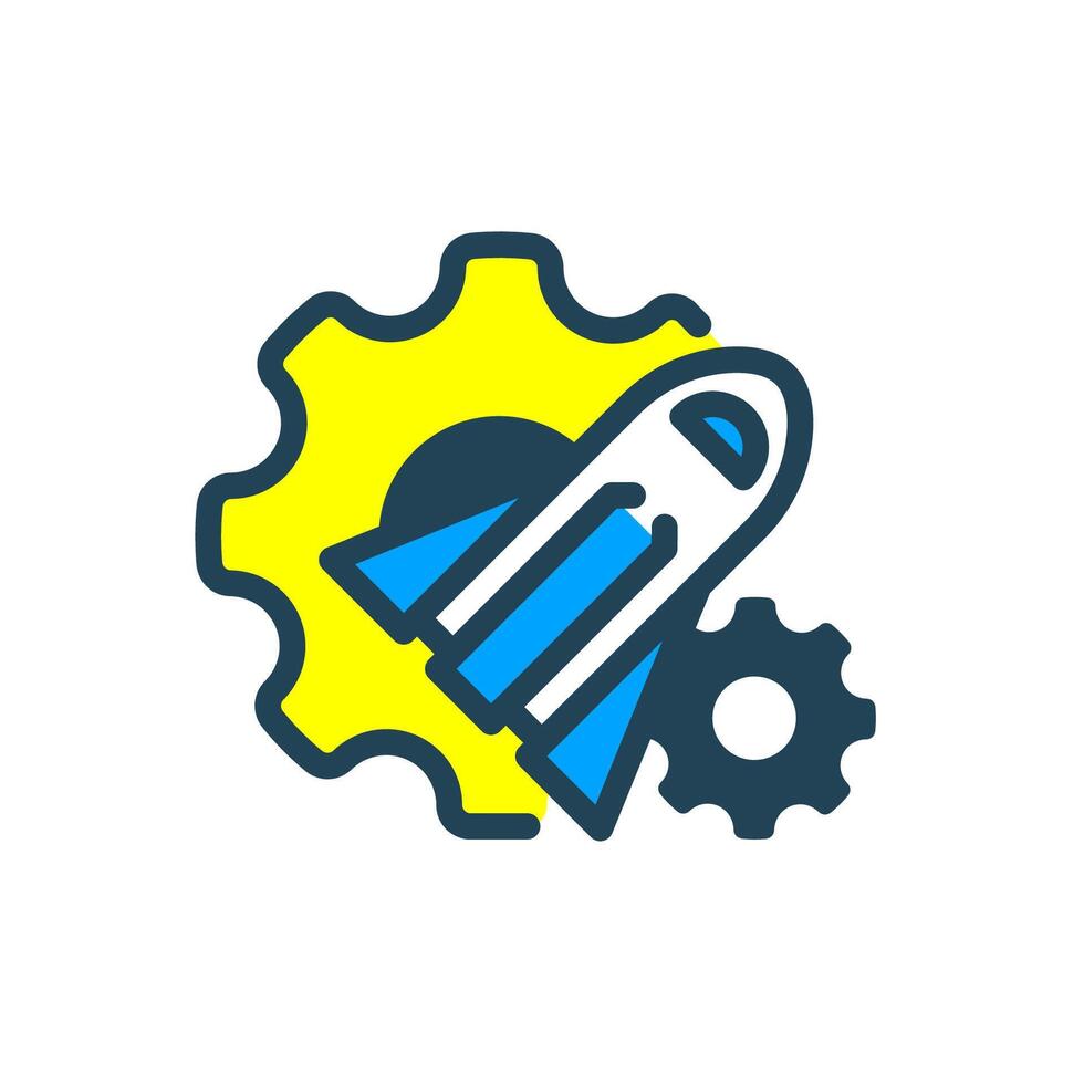 faster processing. rocket launch concept illustration flat design. simple modern graphic element for ui, infographic, icon vector