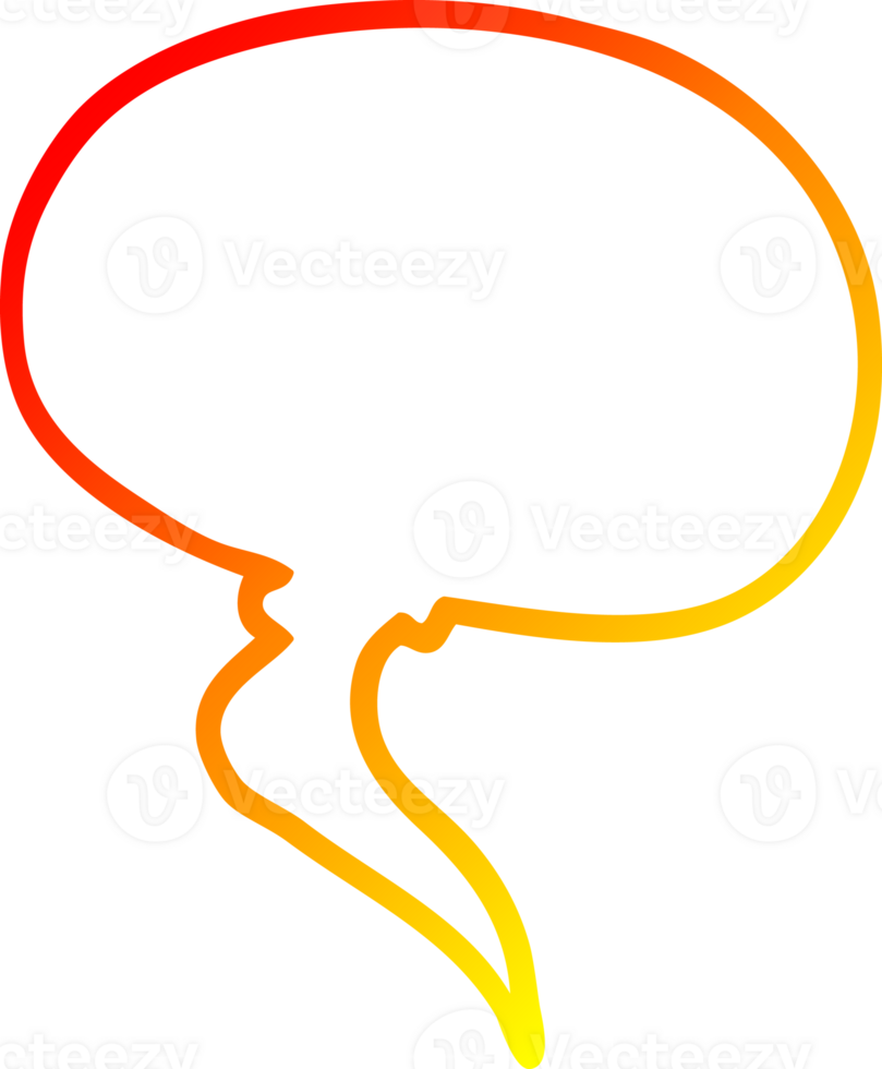 warm gradient line drawing of a cartoon speech bubble png