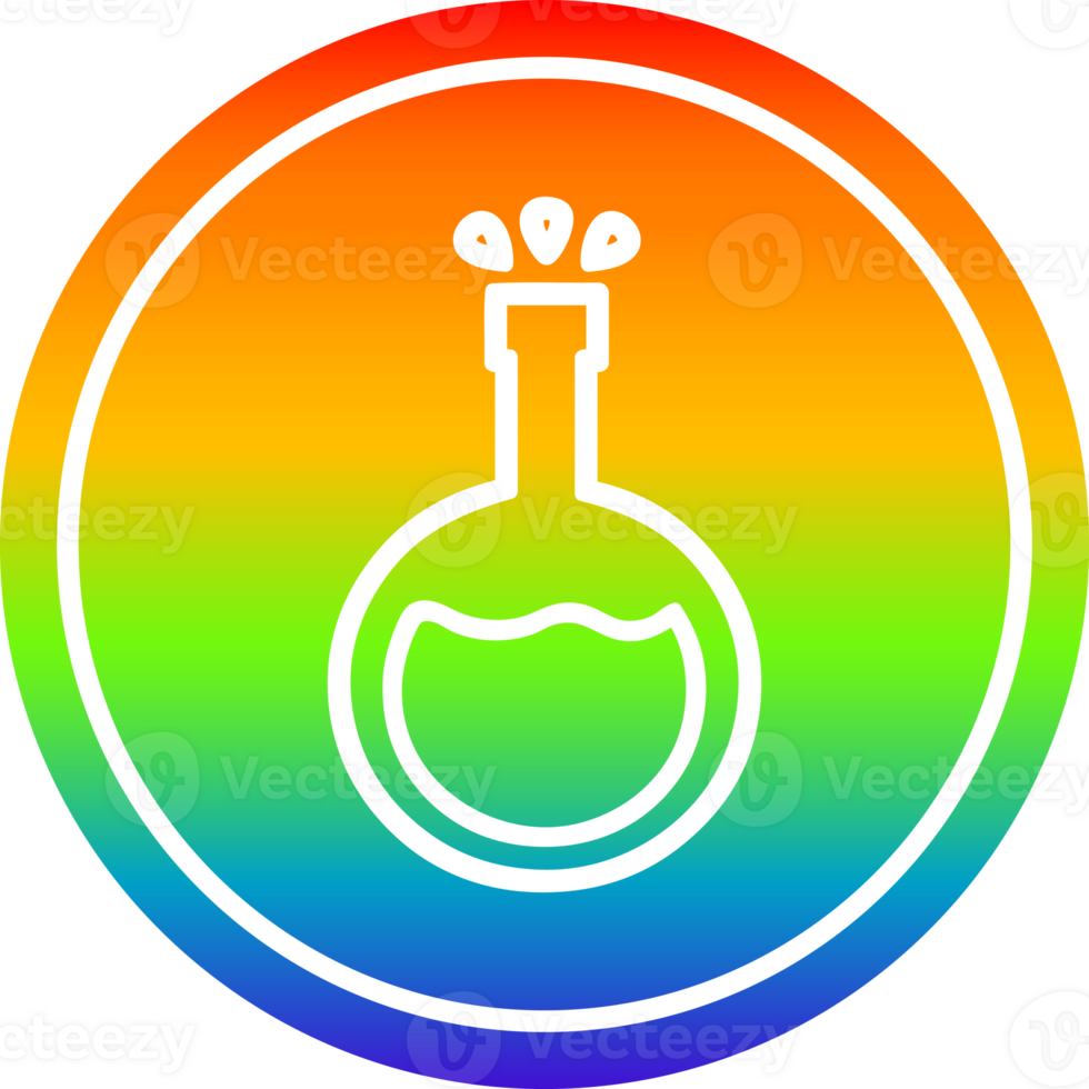 science experiment circular icon with rainbow gradient finish png