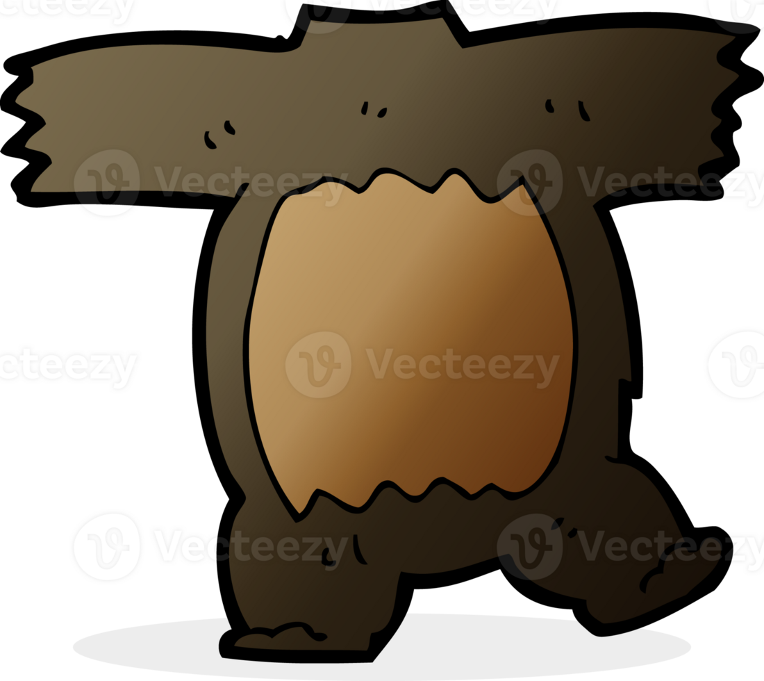 cartoon black bear body png