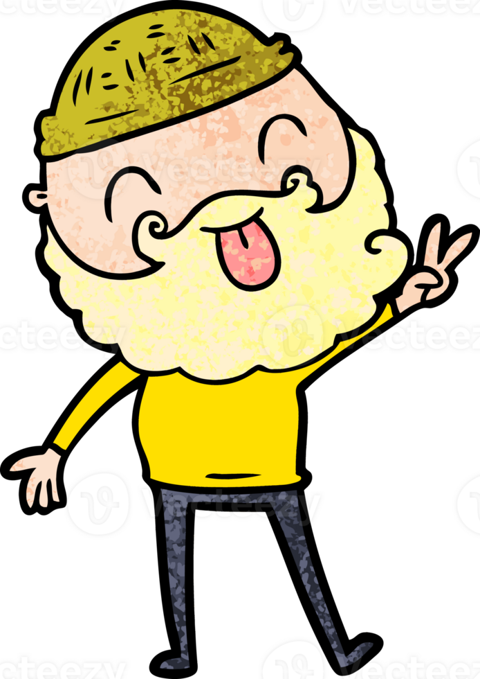 man with beard giving peace sign png