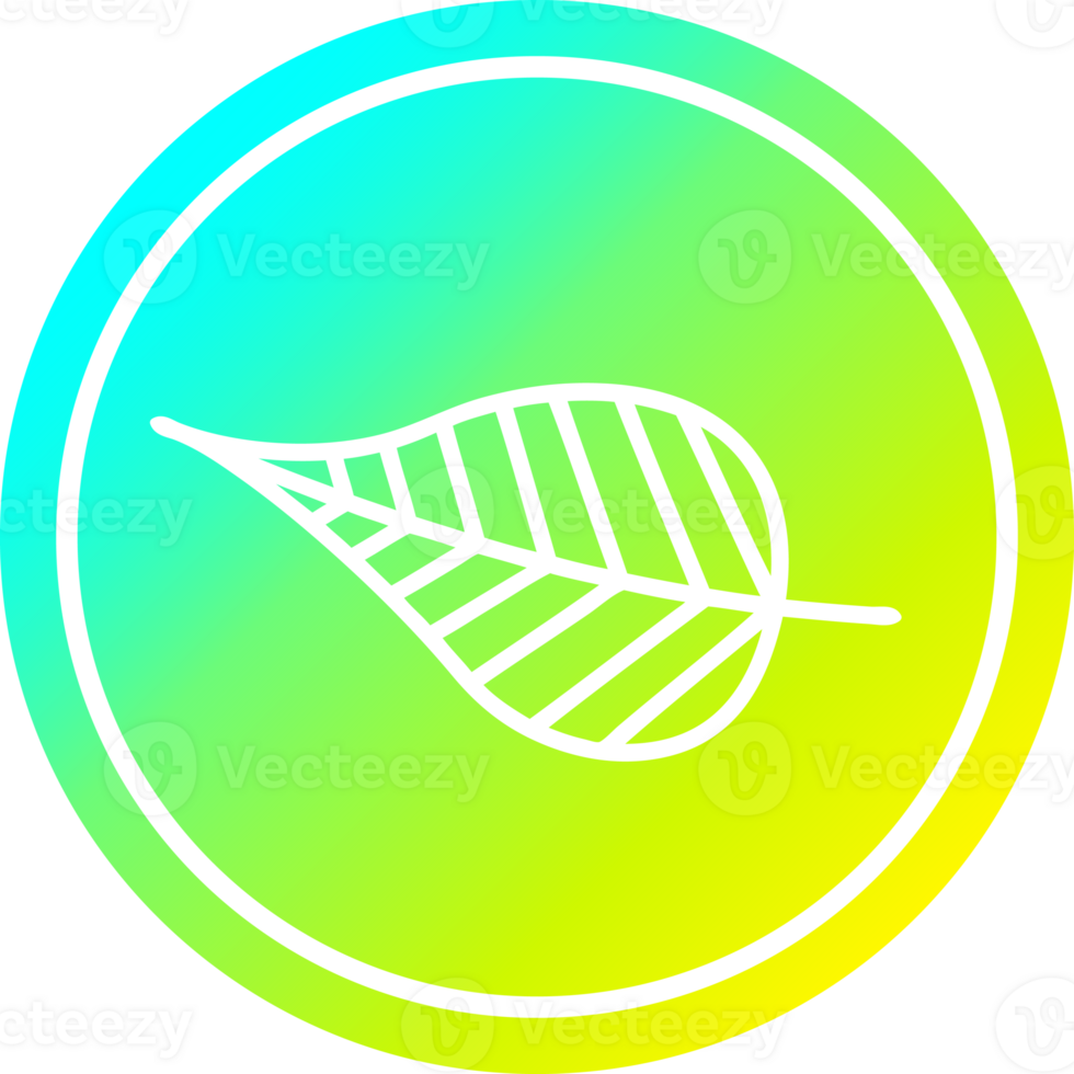natural leaf circular icon with cool gradient finish png