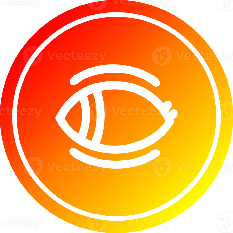 staring eye circular icon with warm gradient finish png