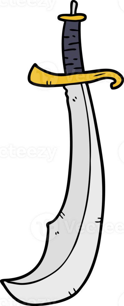 cartoon curved sword png