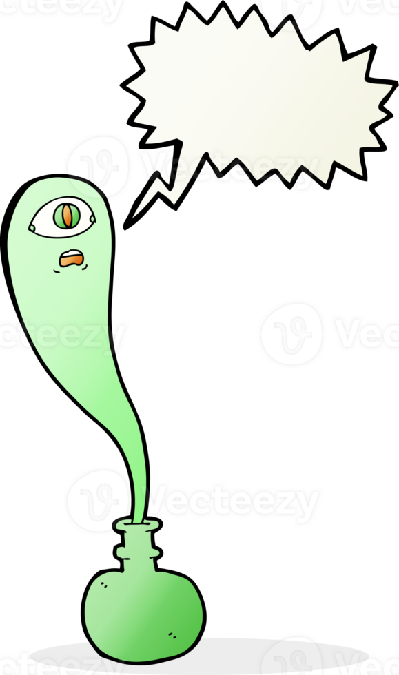 cartoon halloween ghost in bottle with speech bubble png