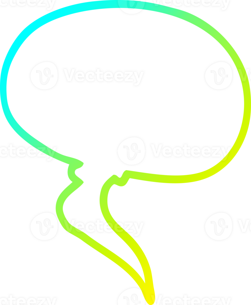 cold gradient line drawing of a cartoon speech bubble png