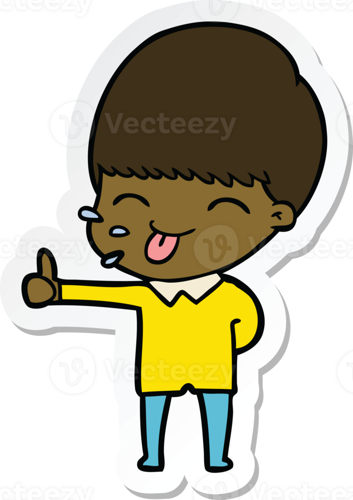 sticker of a happy cartoon boy png