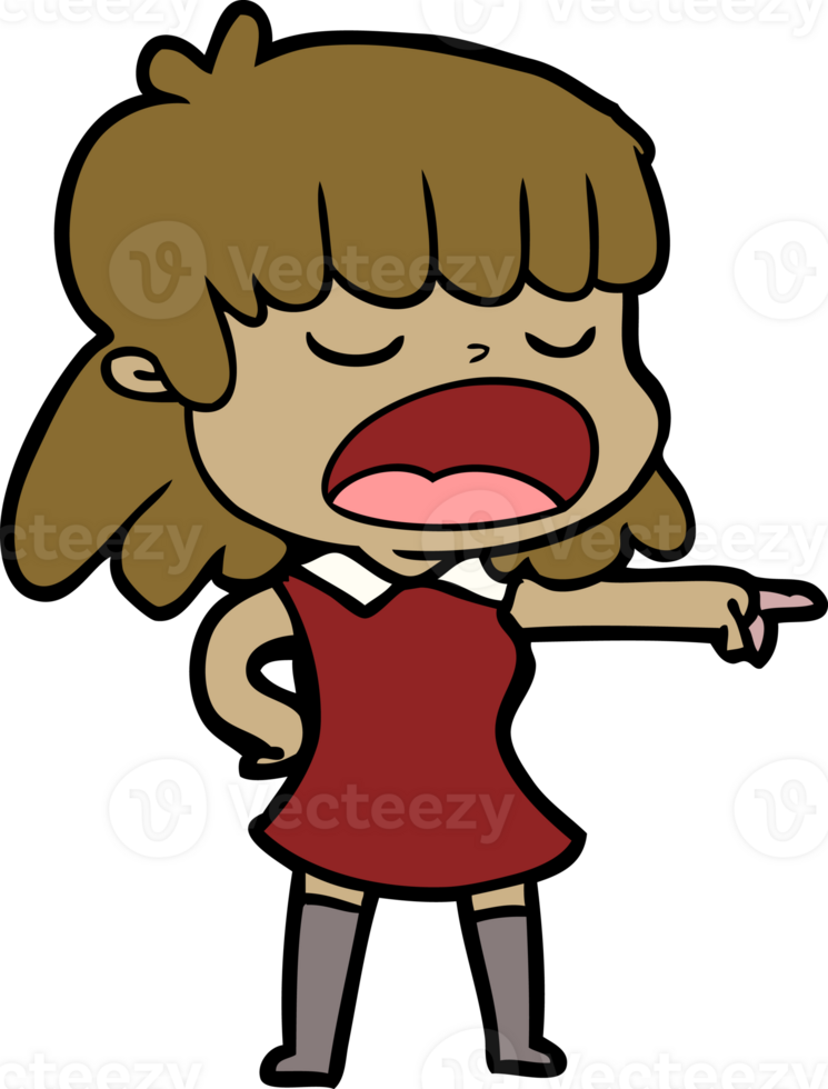 cartoon woman talking loudly png
