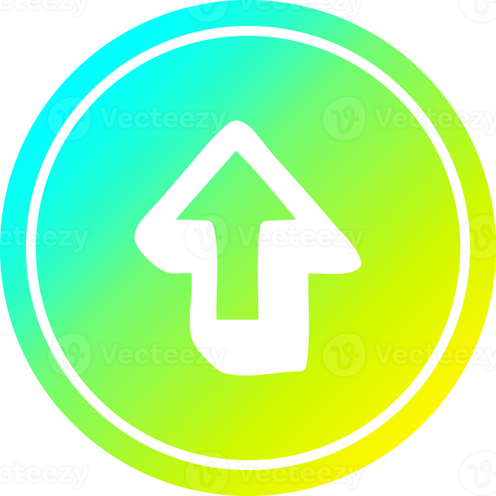 direction arrow circular icon with cool gradient finish png