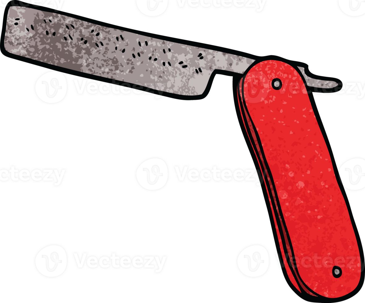 cartoon doodle cut throat razor png