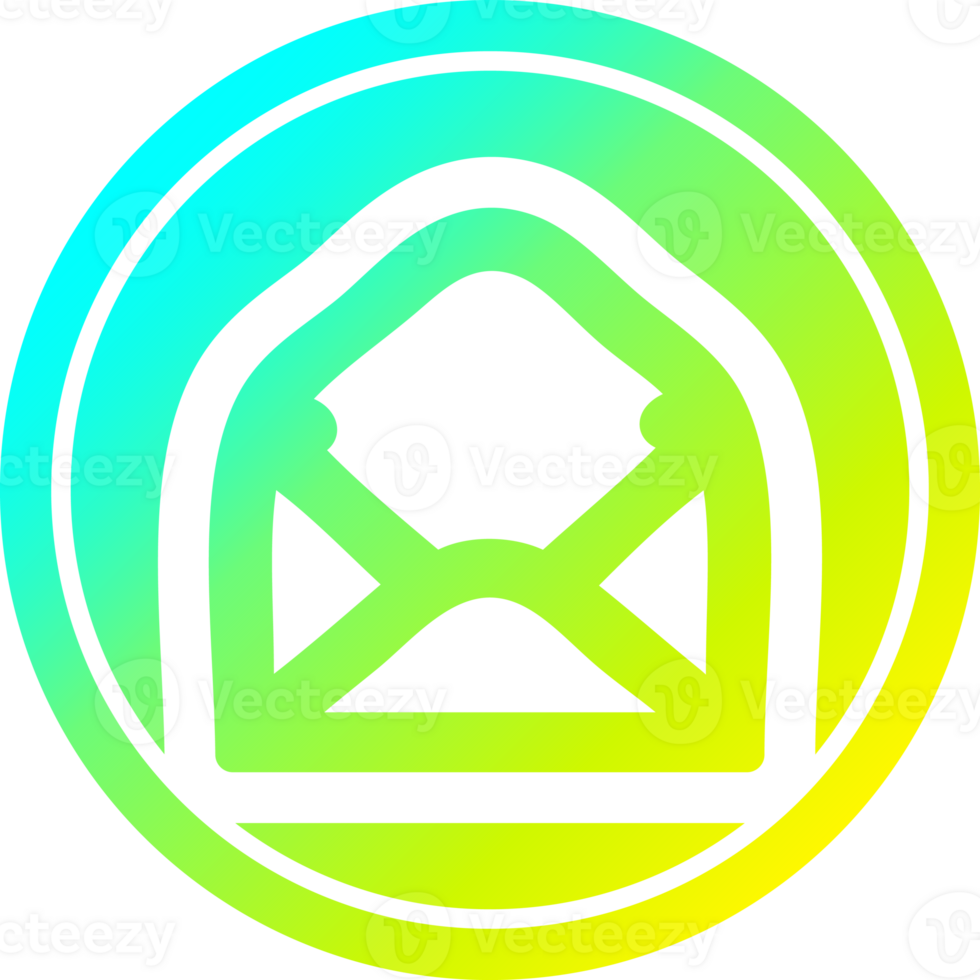 envelope letter circular icon with cool gradient finish png