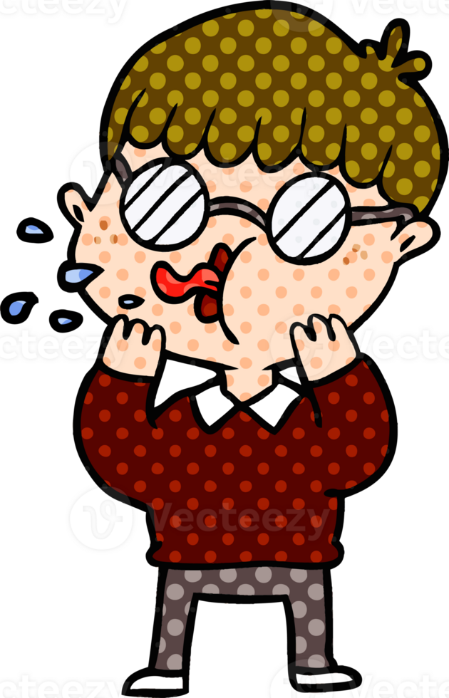 cartoon boy wearing spectacles png