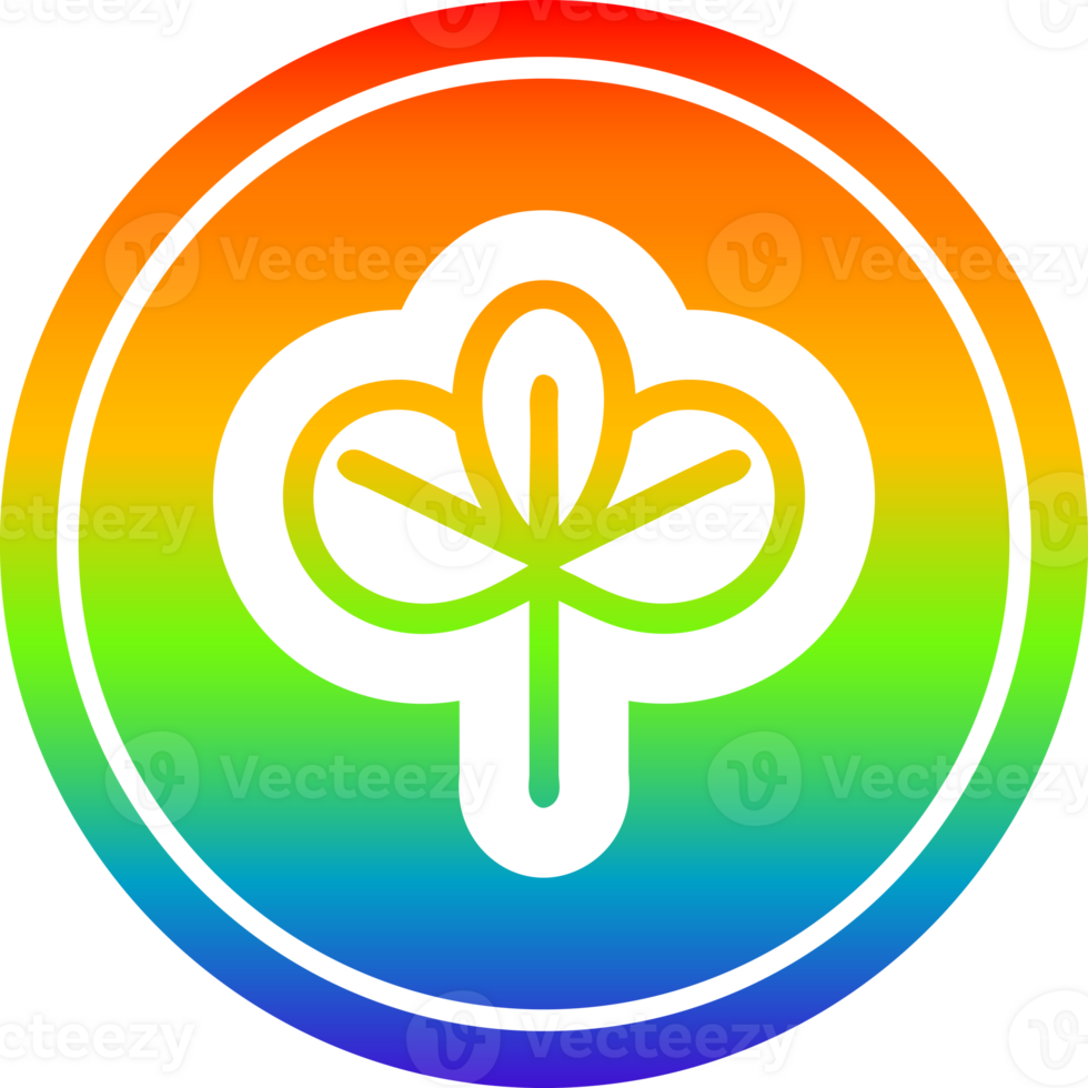 natural leaf circular icon with rainbow gradient finish png