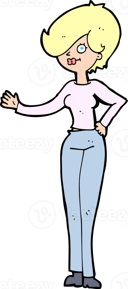 cartoon woman waving png