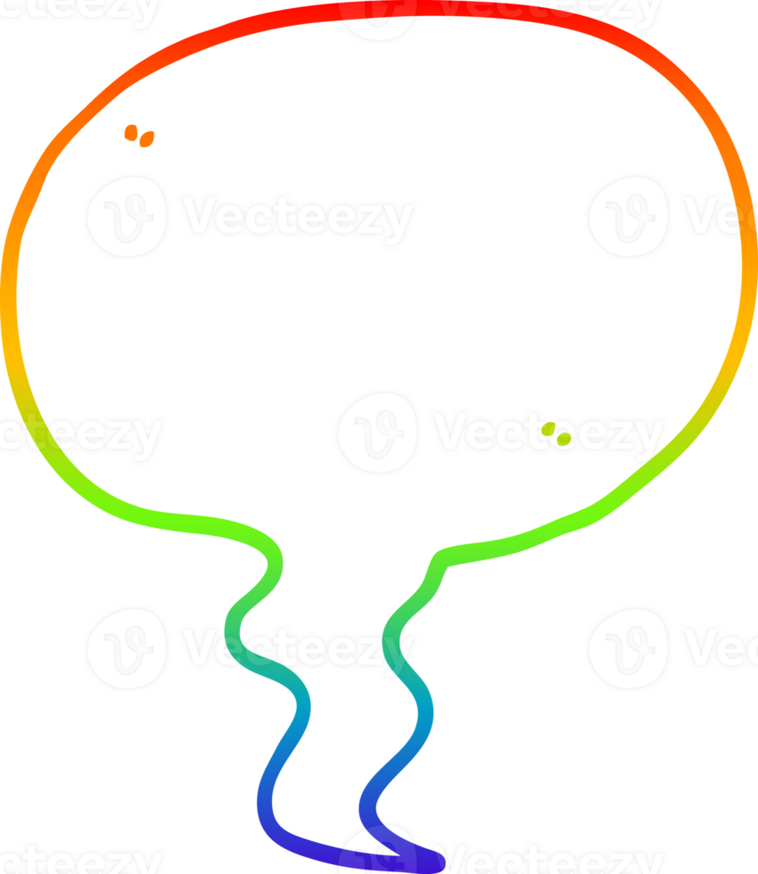 rainbow gradient line drawing of a cartoon speech bubble png