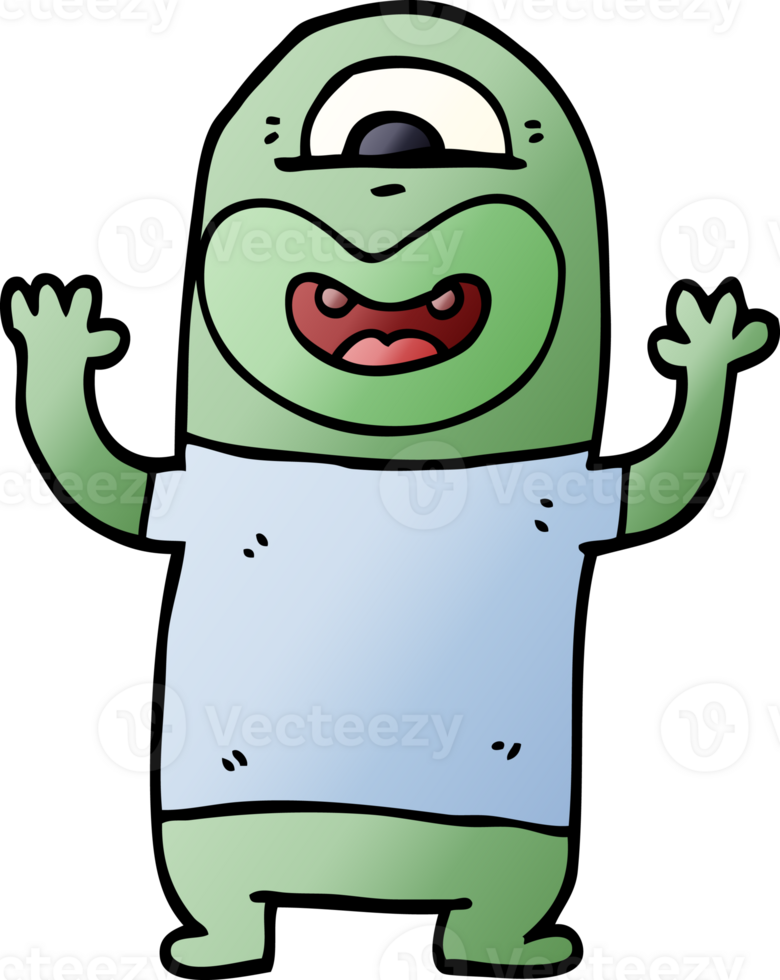 cartoon doodle alien monster png