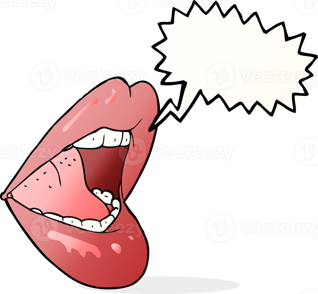 cartoon open mouth with speech bubble png
