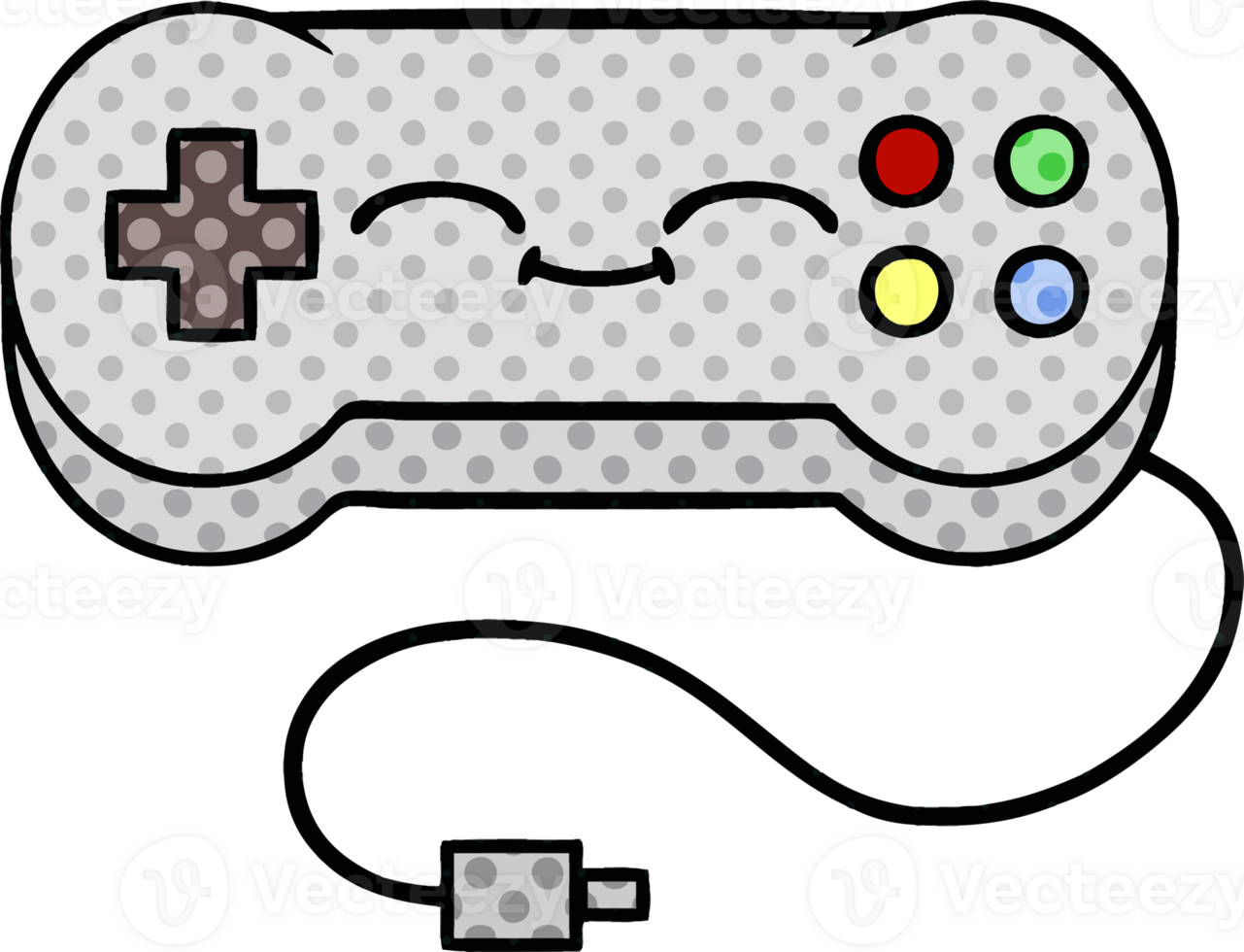 comic book style cartoon of a game controller png
