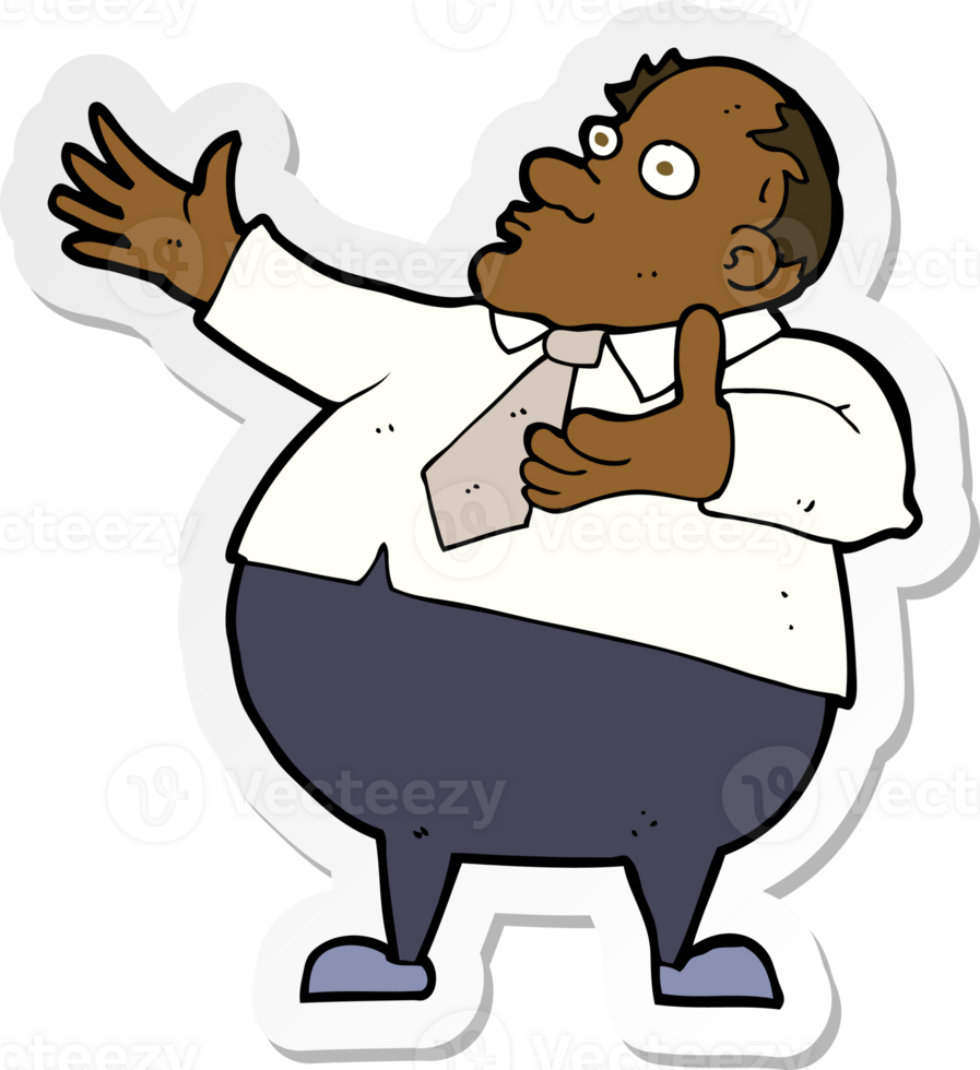 sticker of a cartoon exasperated middle aged man png