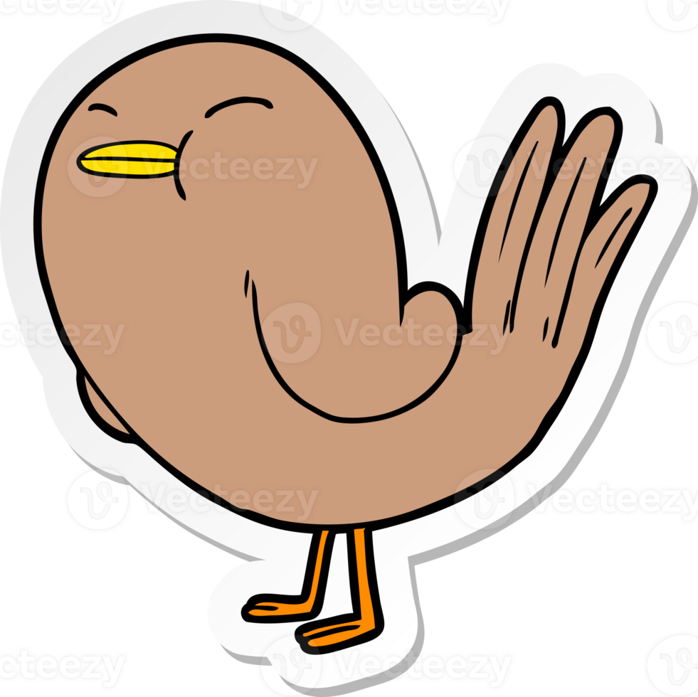 distressed sticker of a Cartoon Bird png