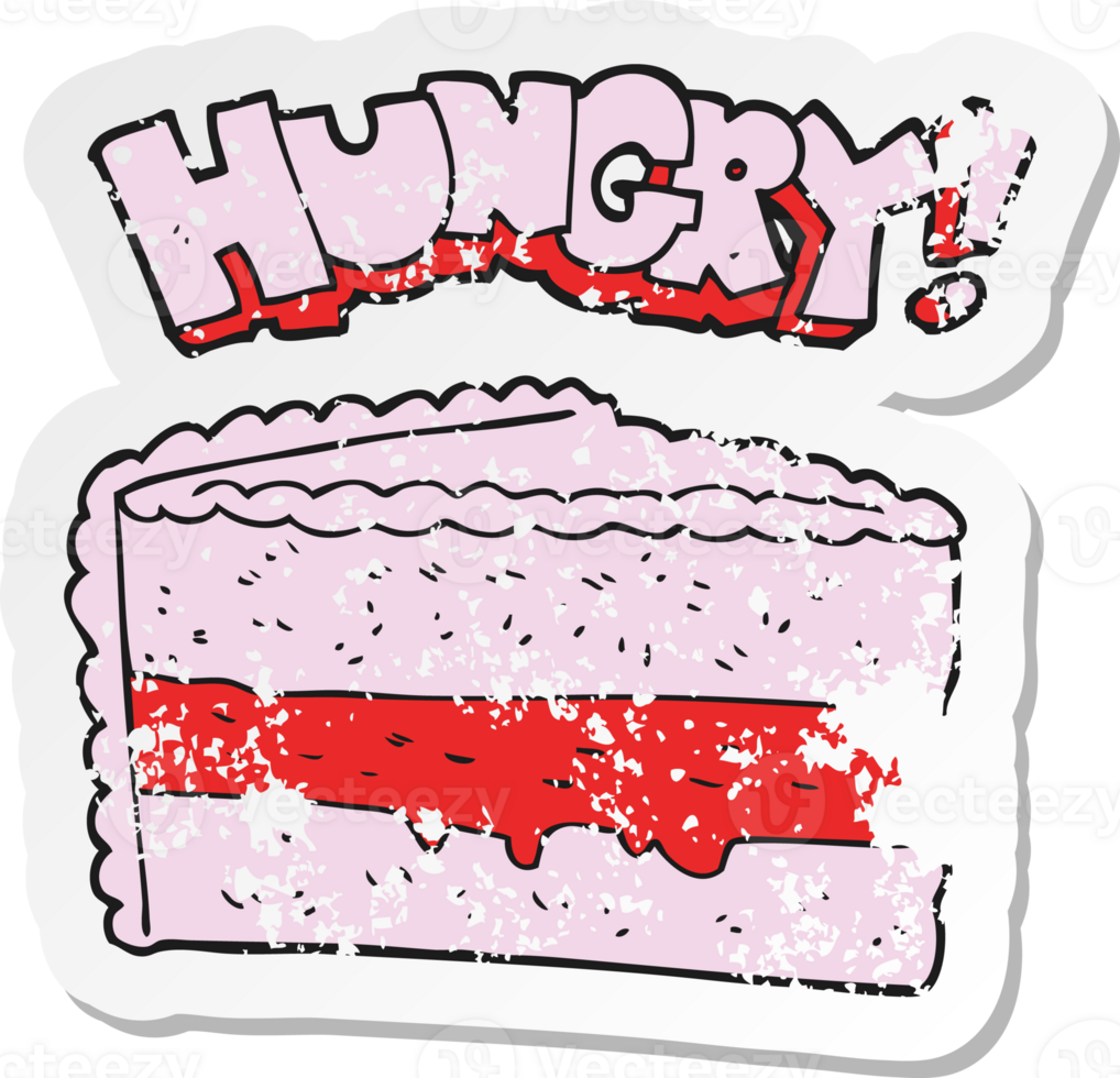 retro distressed sticker of a cartoon cake png
