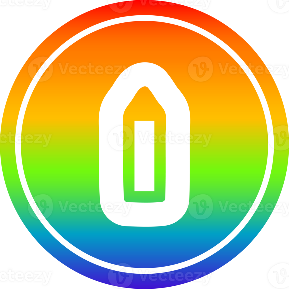 simple pencil circular icon with rainbow gradient finish png