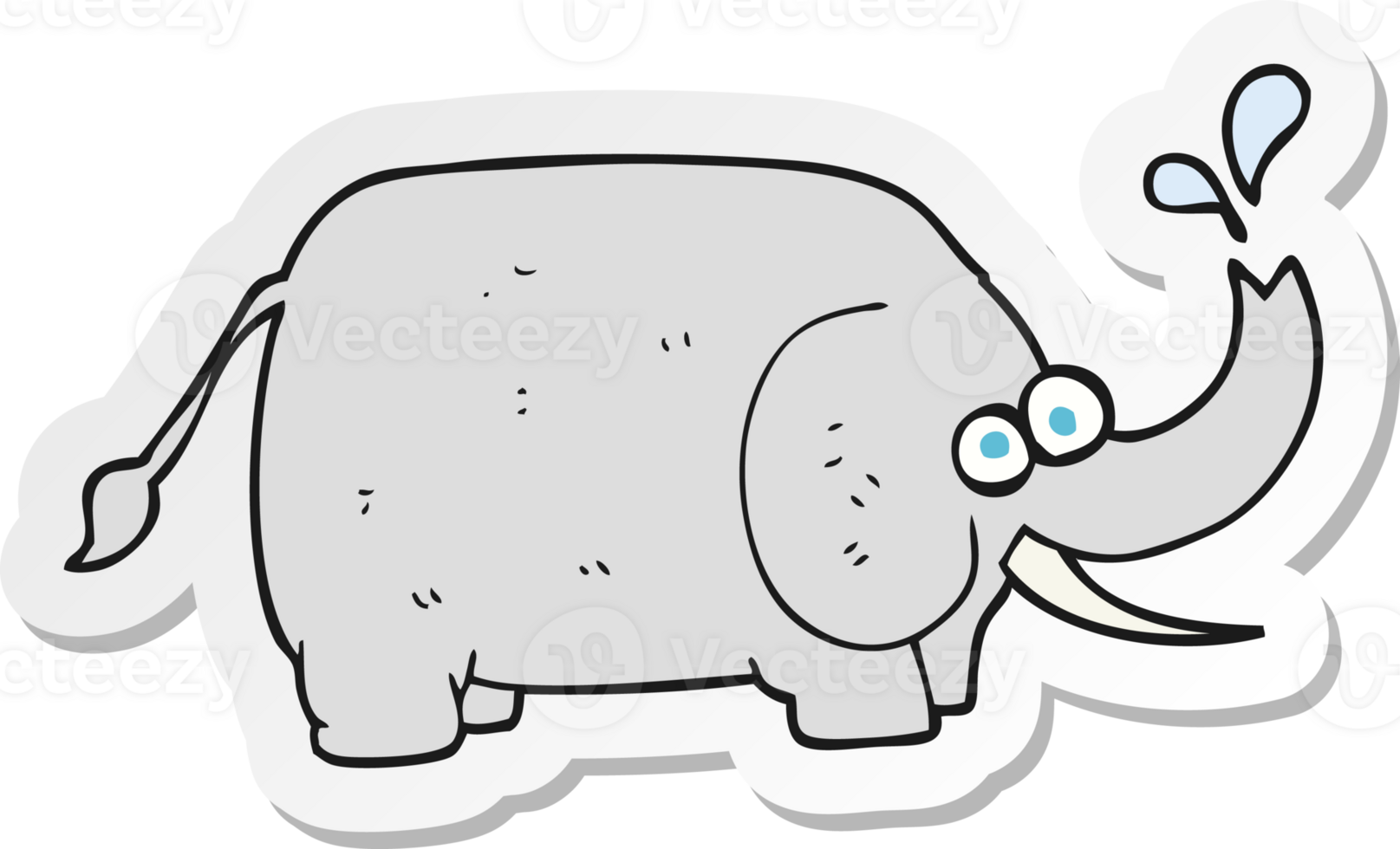 sticker of a cartoon elephant png