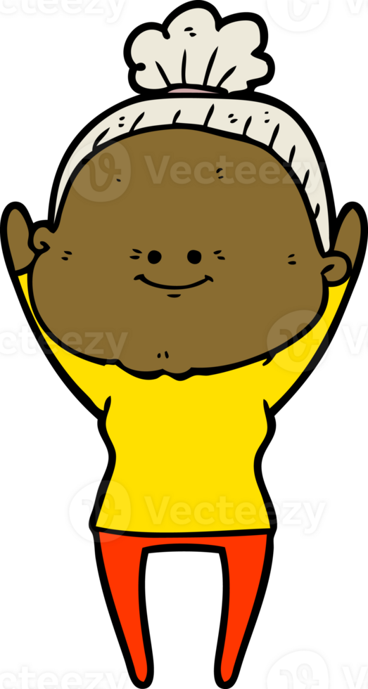 cartoon happy old woman png